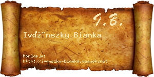 Ivánszky Bianka névjegykártya